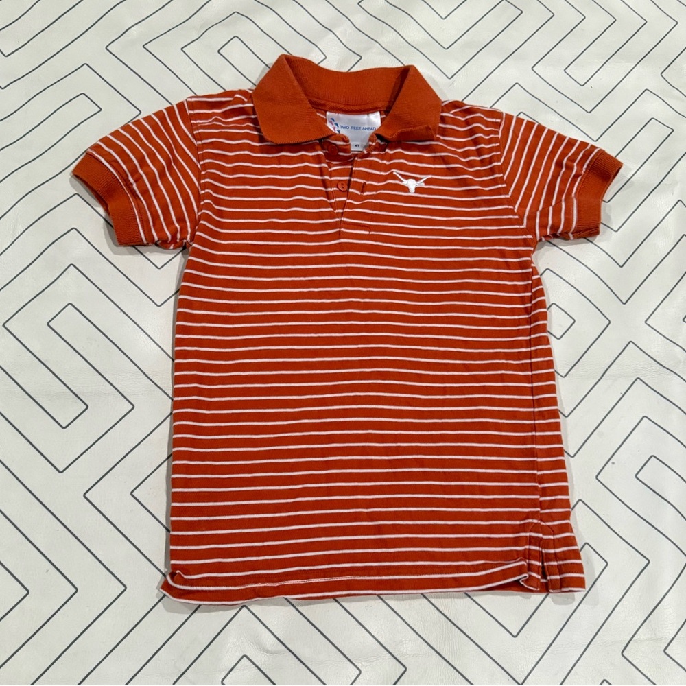Two Feet Ahead Striped University of Texas Polo
